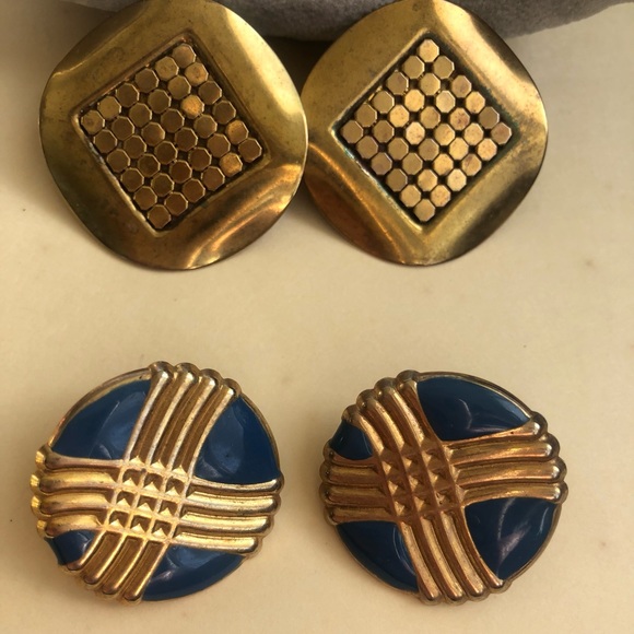 Two Pair Vintage 60’s Clip On Earrings - Picture 2 of 8